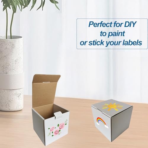 ROTCH 4x4x4'' Small Shipping Box, 50 Pack, Sturdy Corrugated Cardboard Mailer, White (M444-E-W) - Image 4