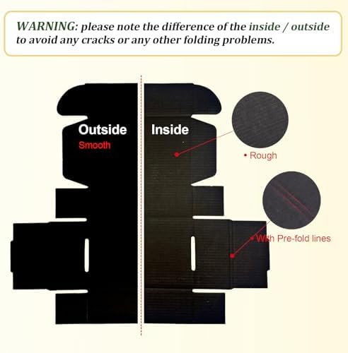 Small Shipping Boxes 6x4x2, Set of 25, Black Corrugated Cardboard Box Mailer (YD642-25BK) - Image 3