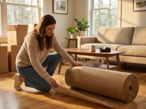 48" x 125' Small 3/16" Kraft-Backed Bubble Roll - Image 5