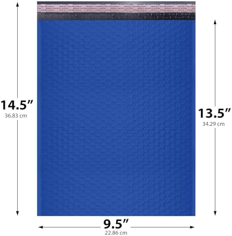Royal Blue Bubble Mailers 9.5x14.5 Poly Padded Envelopes #4 200 Pack - Image 2