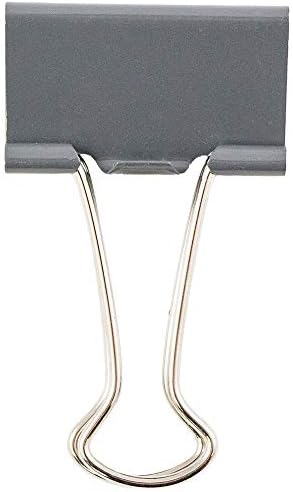 JAM PAPER Colorful Binder Clips - Medium - 1 1/4 Inch (32 mm) - Grey Binderclips - 15/Pack - Image 3