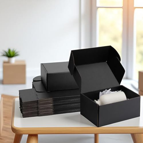 9x6x4 inch Black Shipping Boxes for Small Business- Set of 25 - Image 5