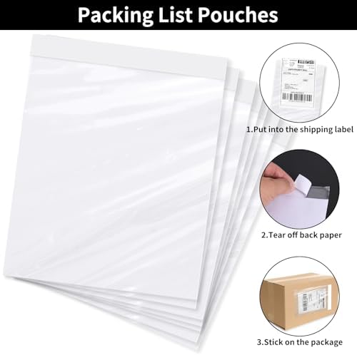 4.5'' X 5.5'' Packing List Envelopes Clear Self-Adhesive Top Loading Mailing Packing List Pouches Shipping Label Envelopes Clear Mailing Label Pouch (200 Packs) - Image 3