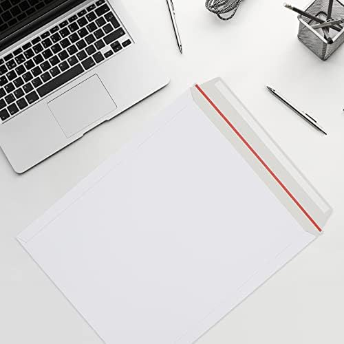 zmybcpack 25 Pack 12.75x15 inch Rigid Mailer Self Seal Photo Document Mailers Stay Flat White Cardboard Envelopes White Photography Mailers for CD, Photos, Document - Image 5
