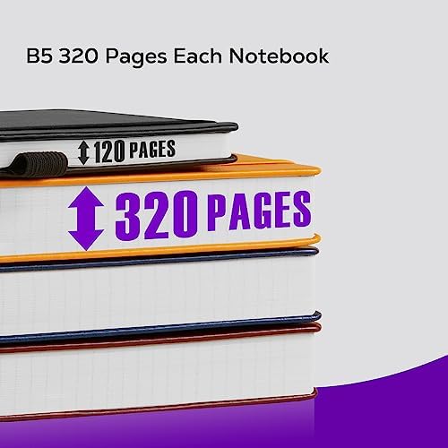 Lined Journal Notebook, 320 pages B5 College Ruled Notebook Journal for Writing Women and Men, Hardcover Leather Journal Notebook for School Office Work, 7.1'' X 10'', Pearlescent Purple Notebook - Image 3