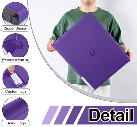 Premium Card Binder 16 Pocket - Fits 1600 Cards，4X4 Ringless Card Album with Sleeves for Trading Cards & Sports Cards（Model C，Classic Purple） - Image 6