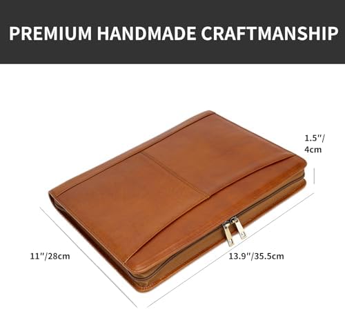 Zippered Leather Portfolio with Front Pocket for 8.5 x 11" Legal Pad - Image 7