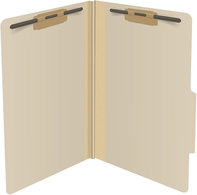 Top Tab Pressboard Folders, Legal Size, 2" exp, Fasteners Pos #1 & #3, Manila (Box of 25) - Image 4