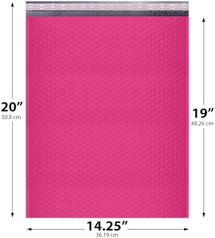 Hot Pink Bubble Mailers 14.25x20 Poly Padded Envelopes #7, 100 Pack - Image 2