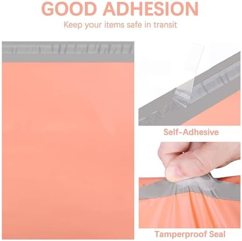 Metronic Poly Mailers 12x15.5 100 Pack Self-Seal Shipping Bags, Peach Pink - Image 2