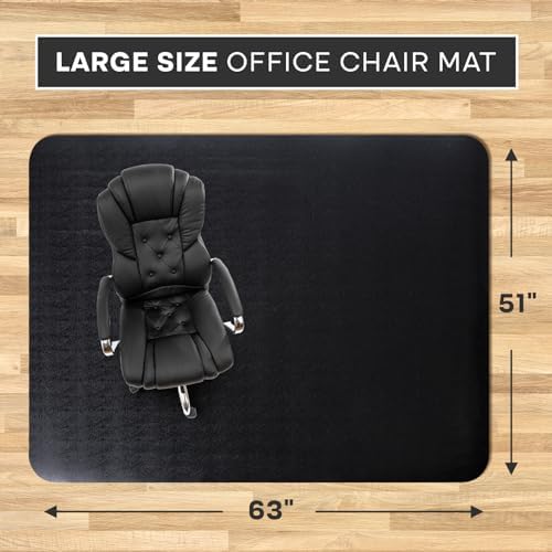 Office Chair Mat for Hardwood Floor: 63" x 51" Extra Large Desk Chair Mat - Image 2