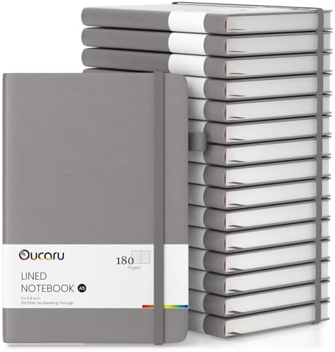 Oucaru 16 Pack Bulk Journal Notebook, A5 Lined Notebook Set, 180 Pages by Oucaru