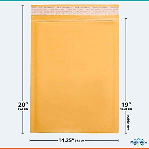 Kraft Bubble Mailers 14.25x20, Self Seal Padded Envelopes #7, 50 Pack Bulk - Image 2