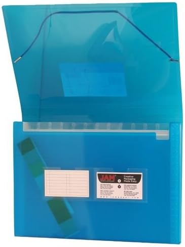 JAM PAPER Accordion Folders - 13 Pocket Plastic Expanding File - Letter Size - 9 x 13 - Blue Grid - Sold Individually - Image 5