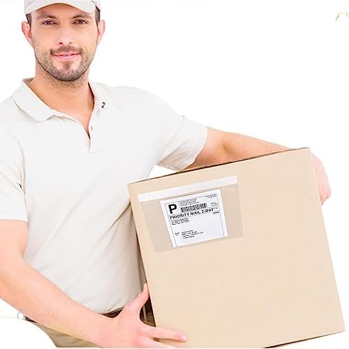 LabelMore Packing Slip Envelope Pouches 6" x 9" Shipping Label Sleeves Clear Plastic Adhesive Packing List Envelope (50pcs) (6" x 9", 50Pcs) - Image 7