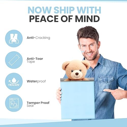 Light Blue Bubble Mailers 14.50x20, Poly Padded Envelopes #7, 100 Pack - Image 5