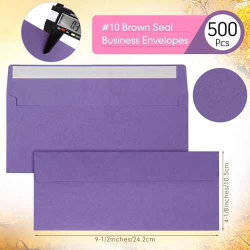 Jutom #10 Letter Size Kraft Envelopes, Dark Purple, 500 Pcs - Image 2