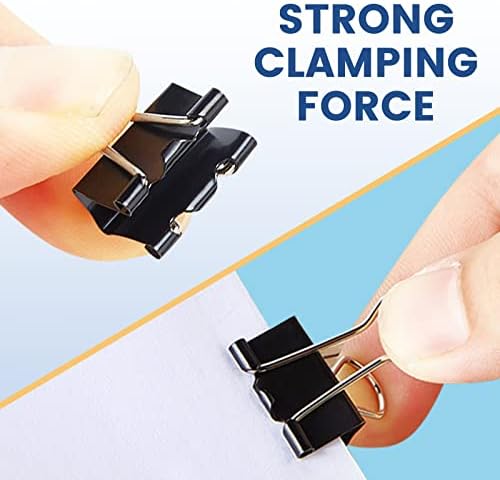EFOK 208 PCS Binder Clips Paper Clamps Assorted Sizes Black Metal Bulk Clip - Image 3