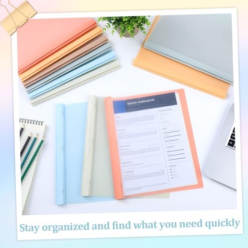 24 PCS Retro Plastic Report Covers with 3 Prongs Clear Front Presentation Folders 3 Prong Folders for Resume Portfolio Document Report Letter Proposal School Classroom Office Supplies (Vintage) - Image 4