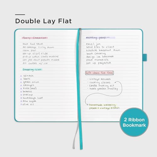 &And Per Se Lined Notebooks 3-Pack Gift Set, A5 Hardcover Journals, 160 Pages 100gsm Thick Paper, 3 Assorted Colors (Red, Turquoise & Lime Green) - Image 5