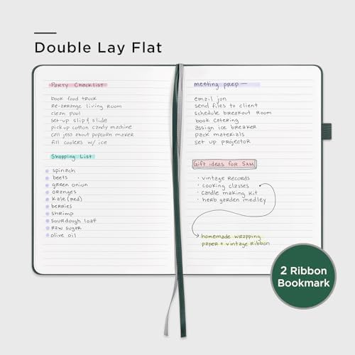 &And Per Se Lined Notebooks Bulk 5-Pack, A5 Hardcover Journal, 160 Pages 100gsm Thick Paper, Classroom Supplies for Students, Teachers, College Ruled Notebooks for School Office (Green) - Image 3