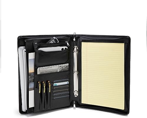 Vegan Leather 3 Ring Portfolio for 8.5 x 14" Pad and 15" Laptop by Geslun