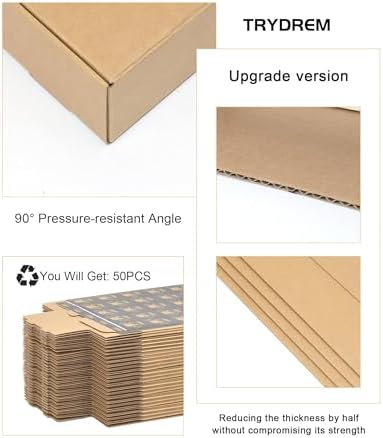 50 Pack Small Shipping Boxes, 7x5x2 Inch Brown Cardboard Boxes for Small Business - Image 3