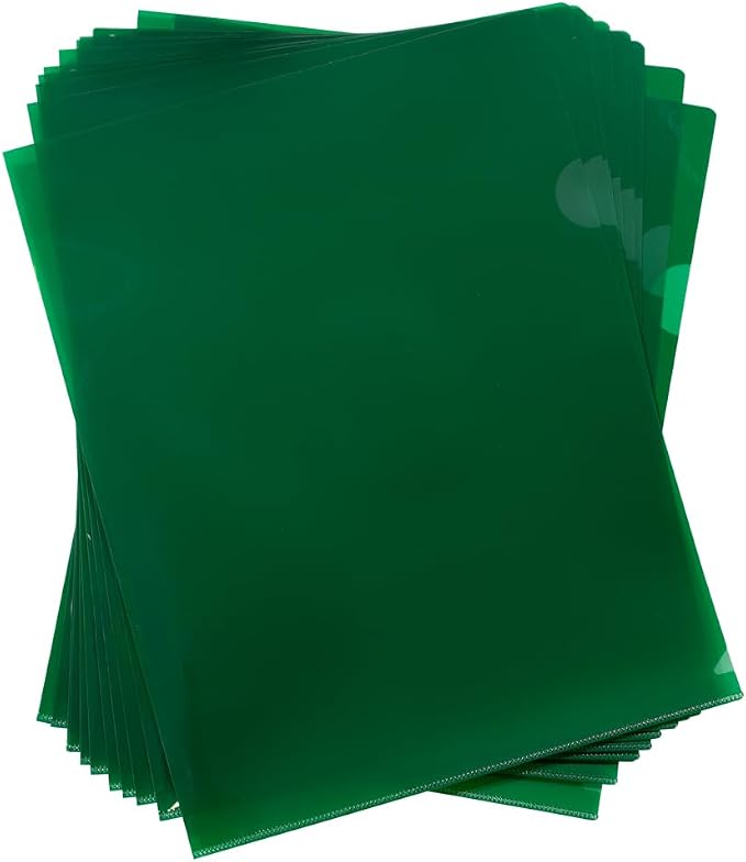 JAM PAPER Plastic Sleeves - Letter Size - 9 x 11 1/2 - Green Project Pockets - 12 Page Protectors/Pack - Image 3