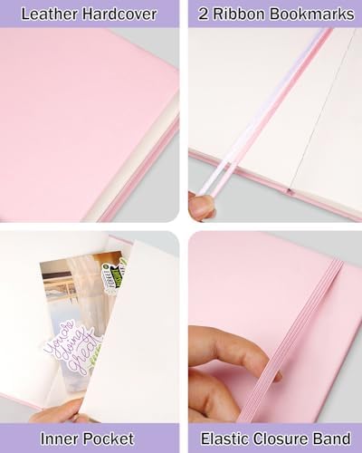 Dynta Blank Journal Notebooks for Women Men, 6 Packs A5 Hardcover Sketchbook, 200 Pages/100 Sheets Unlined Paper, 6 Colors, 5.8" x 8.4" Plain Journals bulk for Writing, Sketching, Drawing - Image 3