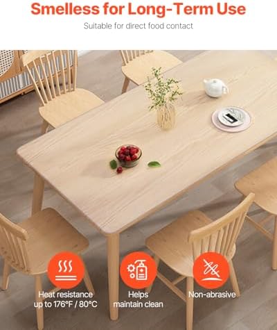 VEVOR Clear Table Cover Protector, 18" x 36" Customizable Plastic Desk Protector, 1.5 mm Thick Clear PVC Cover, Waterproof Desktop Guard for Writing, Coffee, Dining Room Desk - Image 3