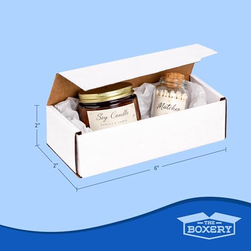 The Boxery Corrugated Mailers White Tuck Shipping Boxes (6x2x2) - Image 3