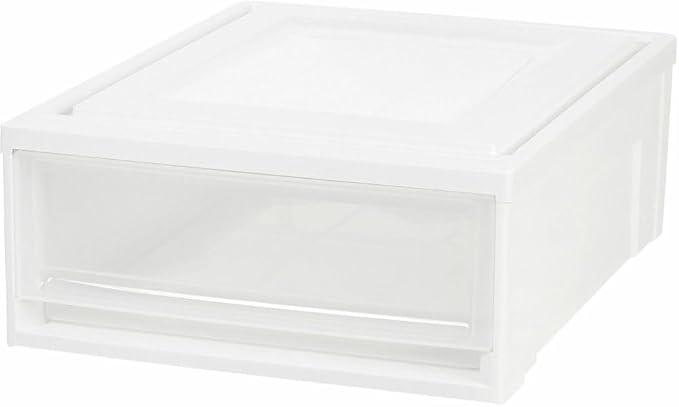 IRIS USA Shallow Box Chest Drawer, White 129770 by IRISUSA
