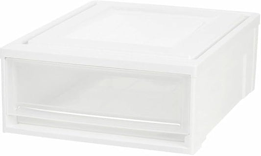 IRIS USA Shallow Box Chest Drawer, White 129770 by IRISUSA