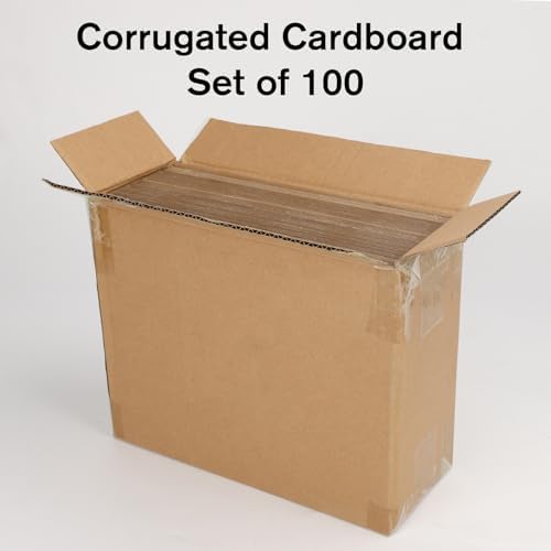 Calenzana 8.5x11 Corrugated Cardboard Sheets Set of 100, Flat Card Boards Inserts for Crafts, Packing, Shipping, Moving, Mailing - Image 4