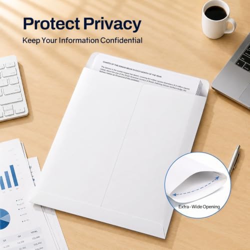 SUNEE 9 x 12 Catalog Envelopes Self Seal, Security Mailing Envelopes, 28lb White Paper, Ultra Strong Quick-Seal for Documents, Office & Business Use, 250 Pack - Image 3