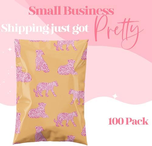 Pretty Package Store Poly Mailers 10x13, Pink Leopard, 100 Pack - Image 6