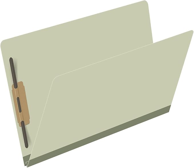Ecom Folders End Tab Pressboard File Folders | Legal Size 25 Pt Stock with 2" Tyvek Expansion | Full Cut Tabs for Medical Charts, Legal Documents & Office Records | Light Green, Box of 25 - Image 2