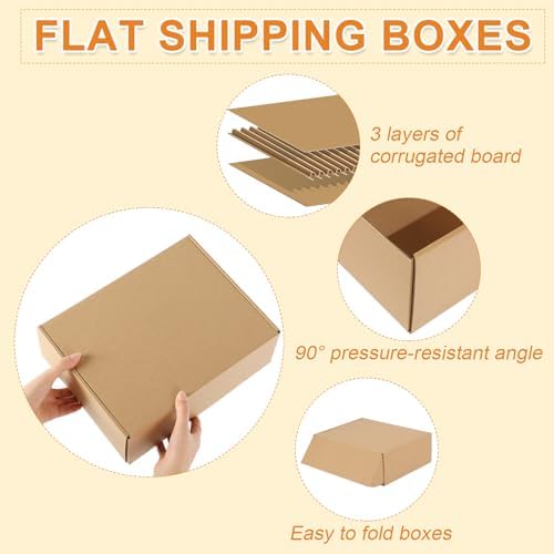 Qilery 100 Pcs 9 x 6 x 4" Shipping Boxes Corrugated Cardboard Box - Image 3