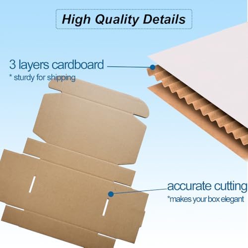 ROTCH 9x6x2'' Small Shipping Boxes, 25 Pack White, Cardboard Corrugated Mailers (M962-25-W) - Image 3