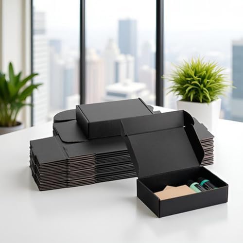 8x5x2 inch Black Shipping Boxes for Small Business- Set of 25 - Image 5