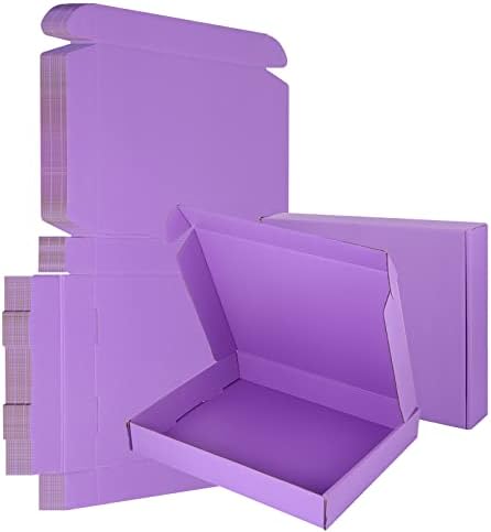 25 Pack Small Shipping Boxes Purple Corrugated Cardboard Box 13x10x2 inches，Corrugated Box for Packaging Small Business,Mailing Packing Literature Mailer,Shipping Gift Boxes by AIYUNNI