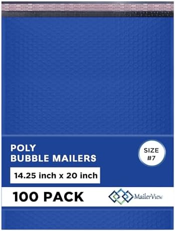 Royal Blue Bubble Mailers 14.25x20 Poly Padded Envelopes #7 100 Pack by MAILERVIEW