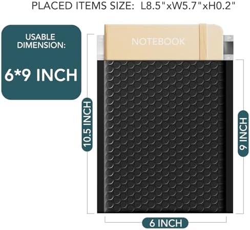 Metronic Black Bubble Mailers 6x10 Inch 25 Pack Padded Envelopes #0 - Image 2