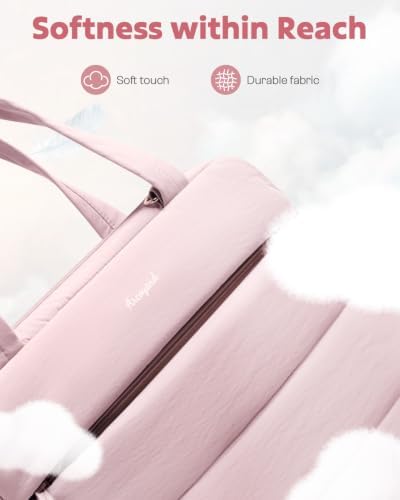 Puffer Zipper Binder 3 Ring with Pencil Pouch, 3" D-Ring Binder with Zipper and Shoulder Strap, 600+ Sheets Capacity Zip Up Binder with 15.6" Laptop Pocket, Binder Bag for School College Office, Pink - Image 3