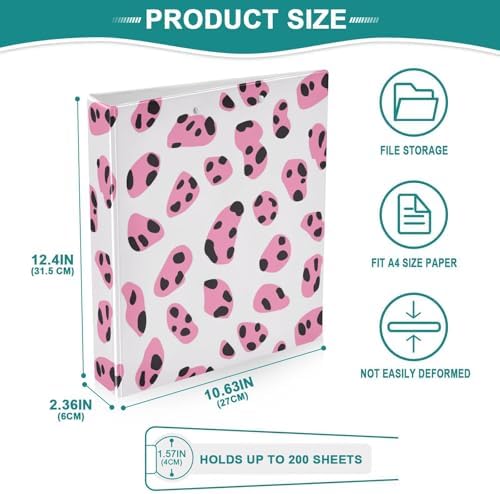 3 Ring Binder 1.5 Inch Clipboards Binders with Interior Pockets Round Ring Binder for Office Supplies and School - Image 5