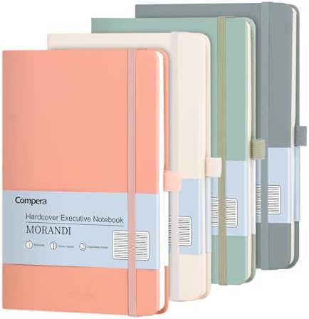 Comix 4 Pack Lined Journal Notebooks for Work, 176 Pages, 5.5"x8.3" by Comix