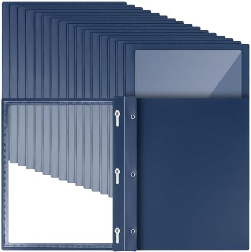 Teling 72 Pcs Report Covers with 3 Prong Presentation Folders, Navy Blue by Teling