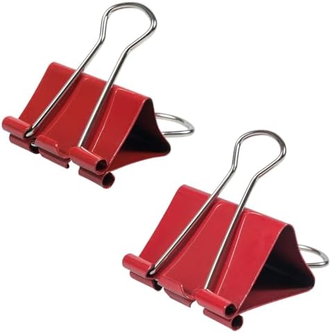 JAM PAPER Colorful Binder Clips Assortment - Medium & Large Size - Red Binderclips - 27 Clips/Pack - Image 4