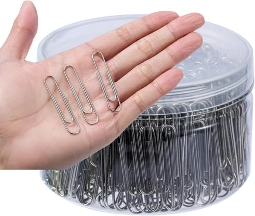 Shiny Silver Jumbo Paper Clips, 1.3 Inch & 2 Inch, 400pcs - Image 4