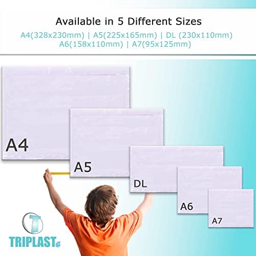 Triplast 3000 x A7 Plain Document Enclosed Wallet (95 x 125 mm) | Peel & Seal Clear Plastic Envelopes/Sleeves/Pockets/Wallets | Attach Invoices, Packing Lists & Delivery Notes to Parcels - Image 4